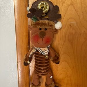 Festive Brown Reindeer Door Hanger